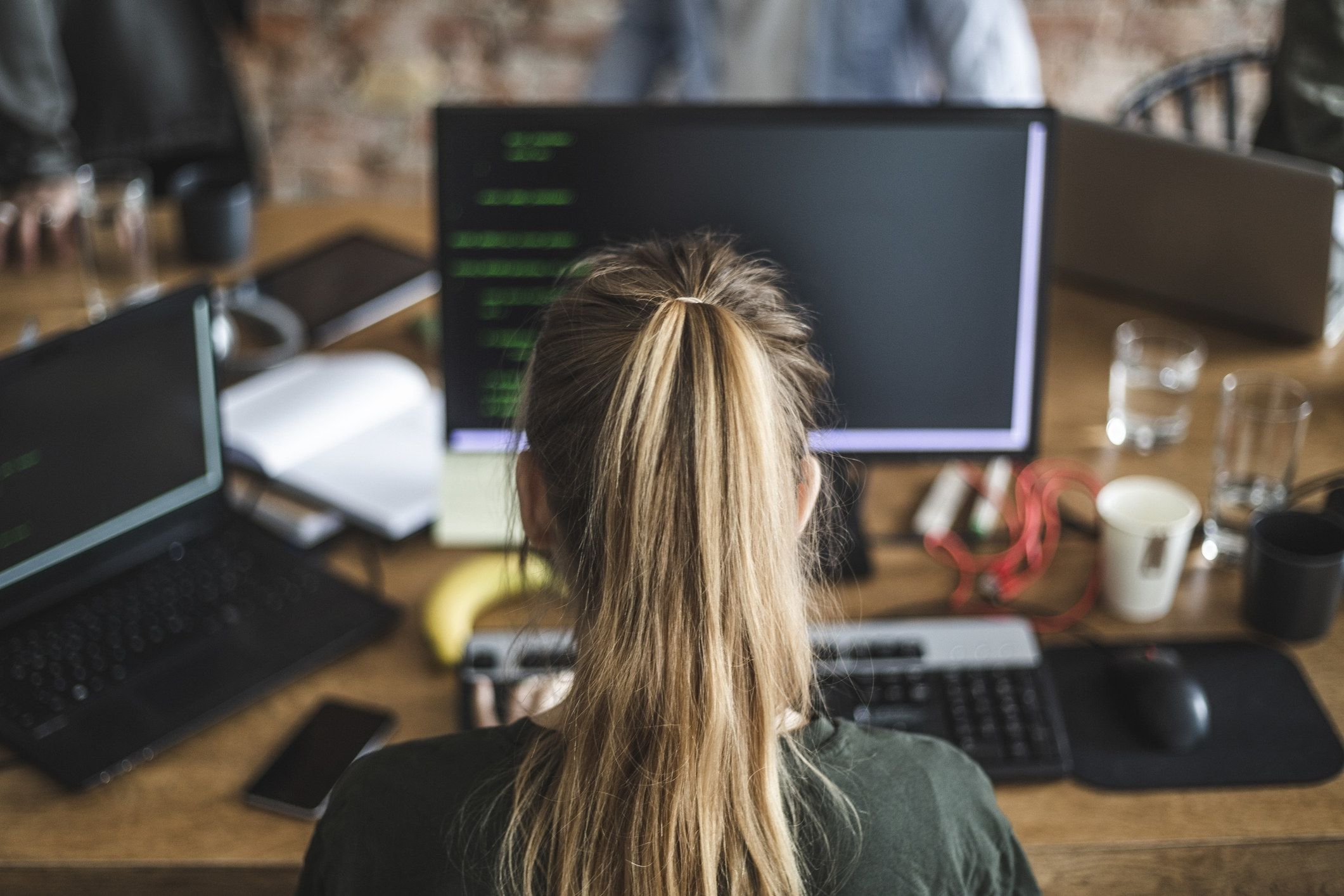 a person working at a computer