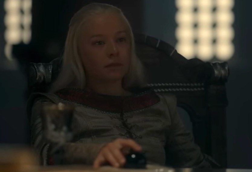 Rhaenyra sits at the Small Council table