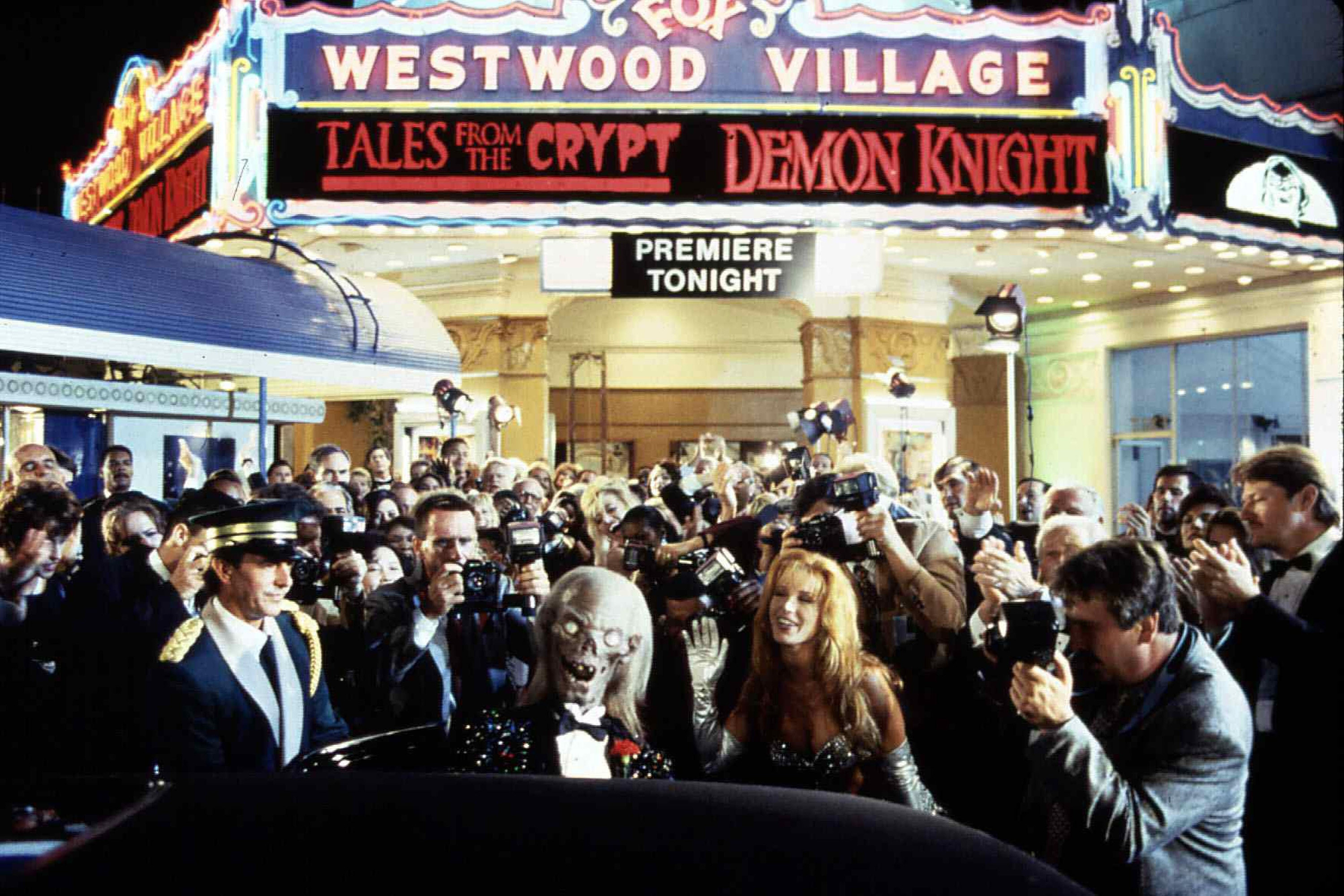 The Cryptkeeper arrives at the premiere of the debut &quot;Tales from the Crypt&quot; film in its meta opening sequence