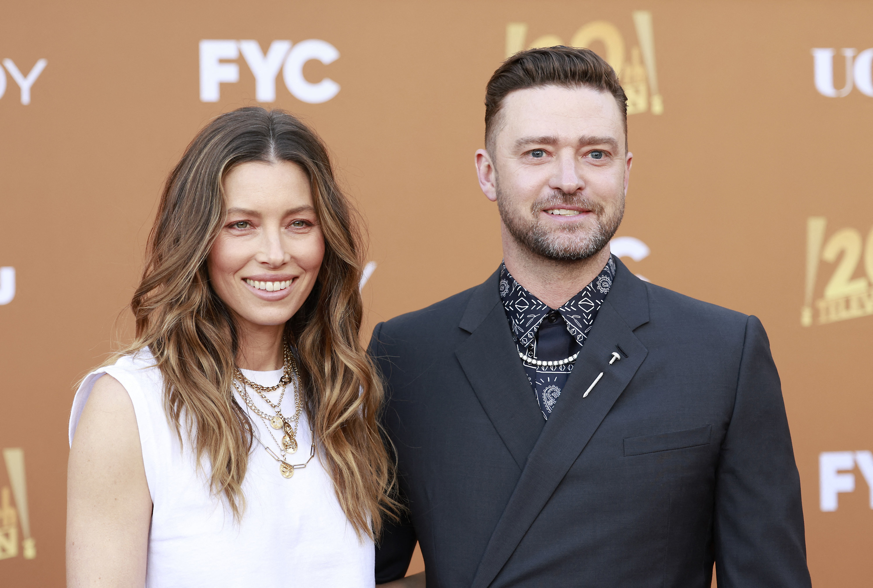 Justin Timberlake and Jessica Biel at Hulu&#x27;s premiere of &quot;Candy&quot;