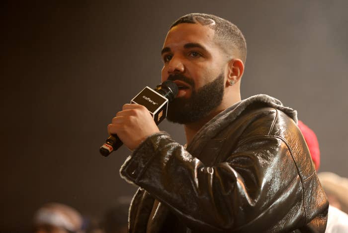 Drake holdling a microphone