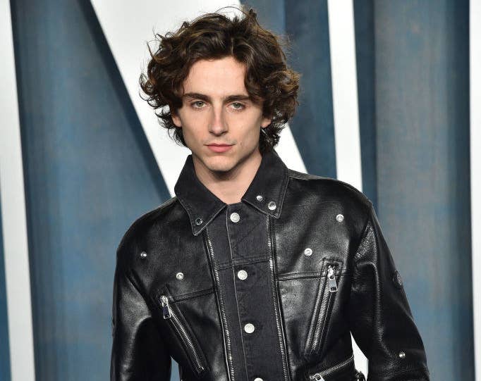 Timothée in a leather jacket