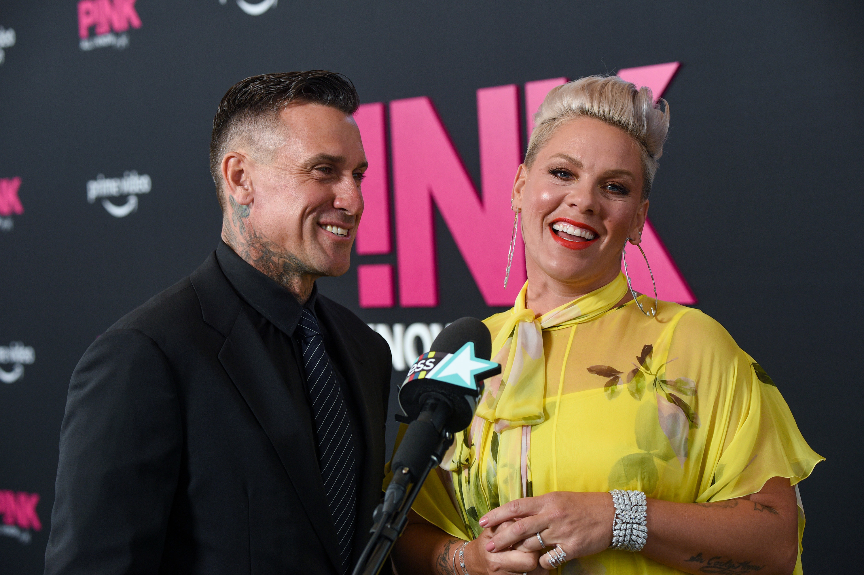 Pink and Carey Hart attend the P!NK premiere in 2021