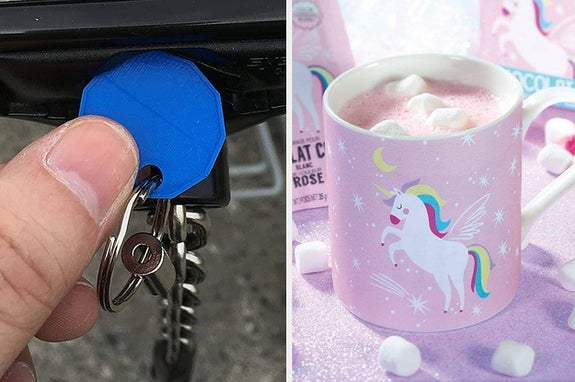 A reusable coin and pink hot chocolate