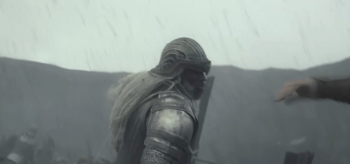 Corlys fighting amidst a rain of arrows