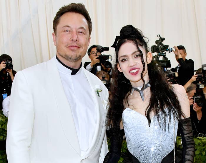 A closeup of Grimes and Elon