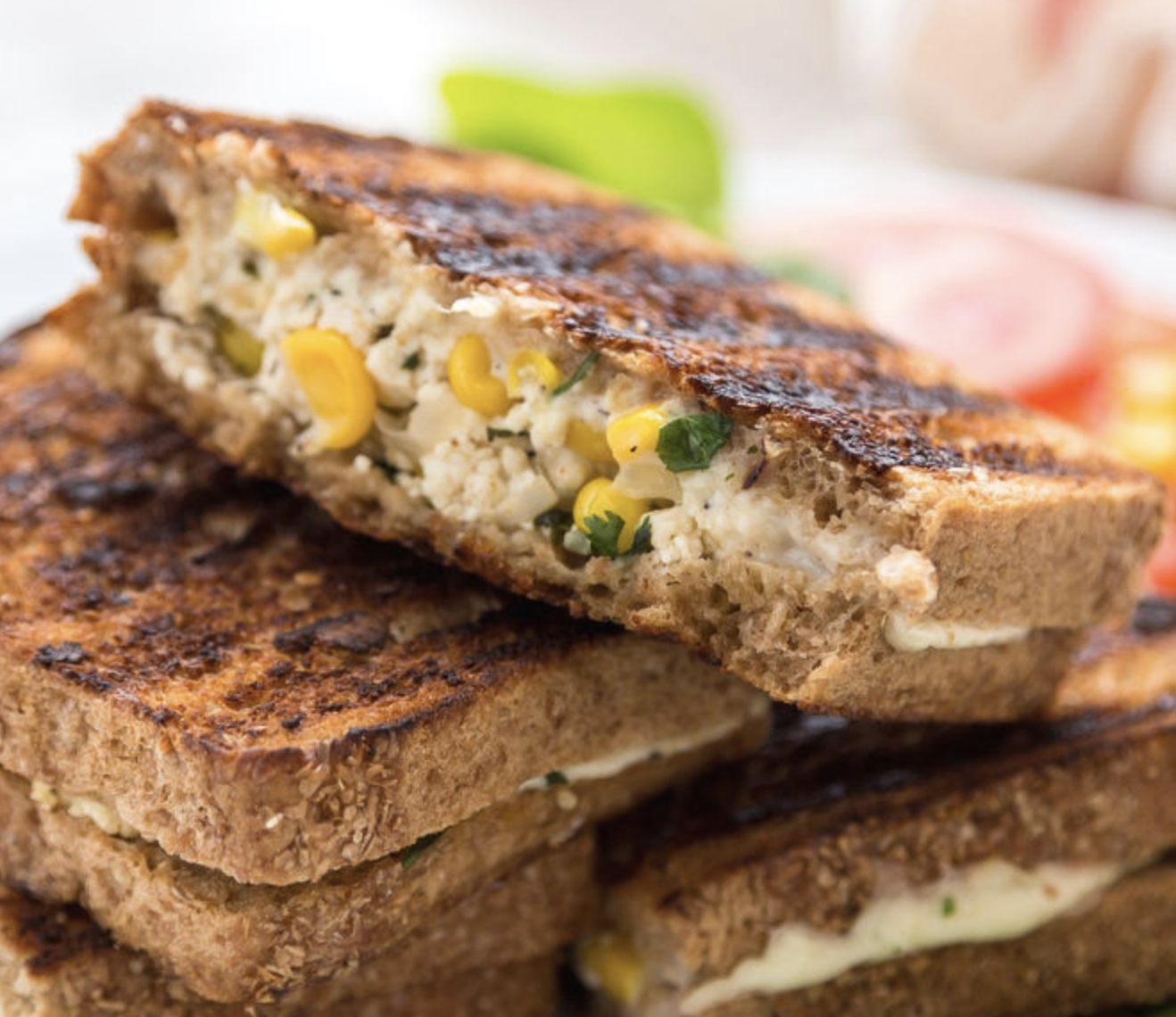 Grilled Cheese Paneer &amp; Corn Sandwich