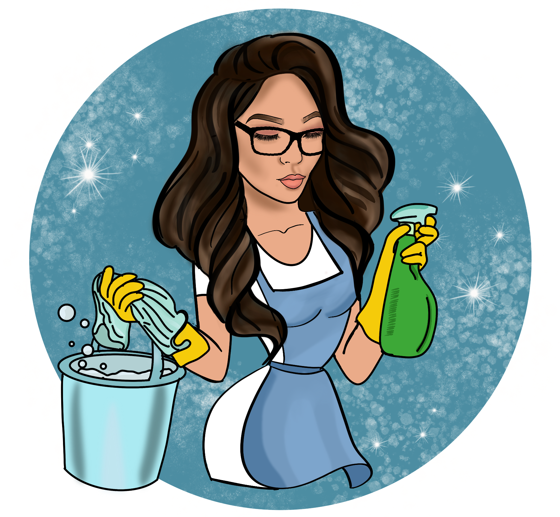 illustration of a woman cleaning