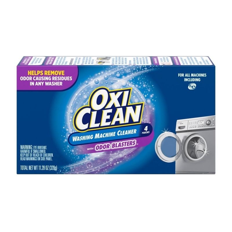 Box of OxiClean washing machine cleanser