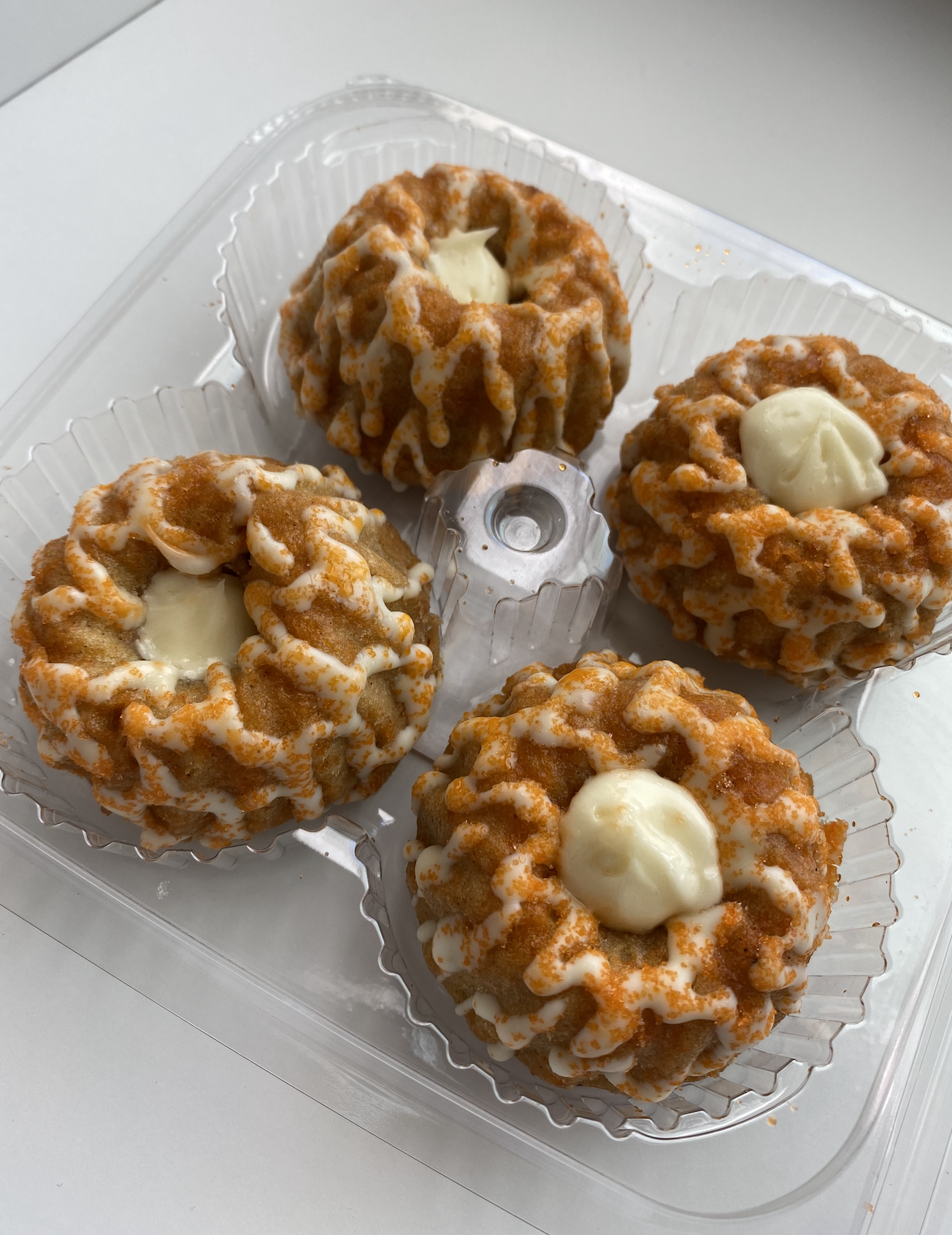 Pumpkin Petite Bundt Cakes (with cream cheese frosting)