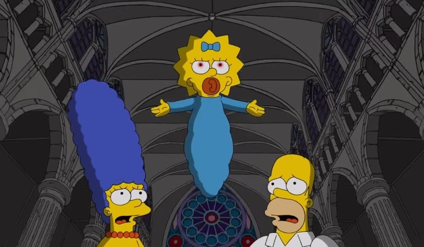 Maggie rises as the daughter of Satan in the opening segment of &quot;Treehouse of Horror XXX&quot;