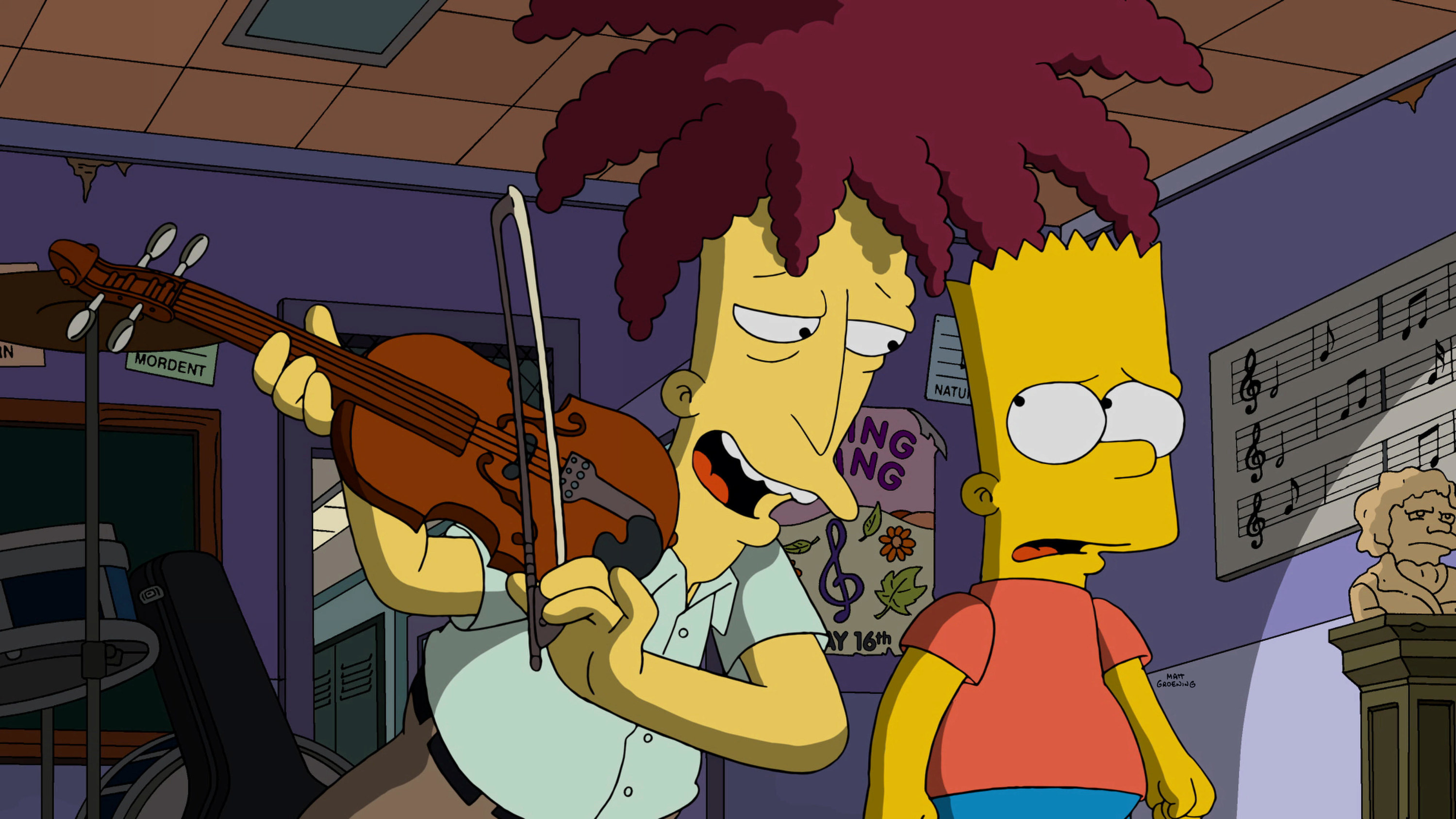 Sideshow Bob plays one final song for Bart Simpson jn “Treehouse of Horror XXVI”