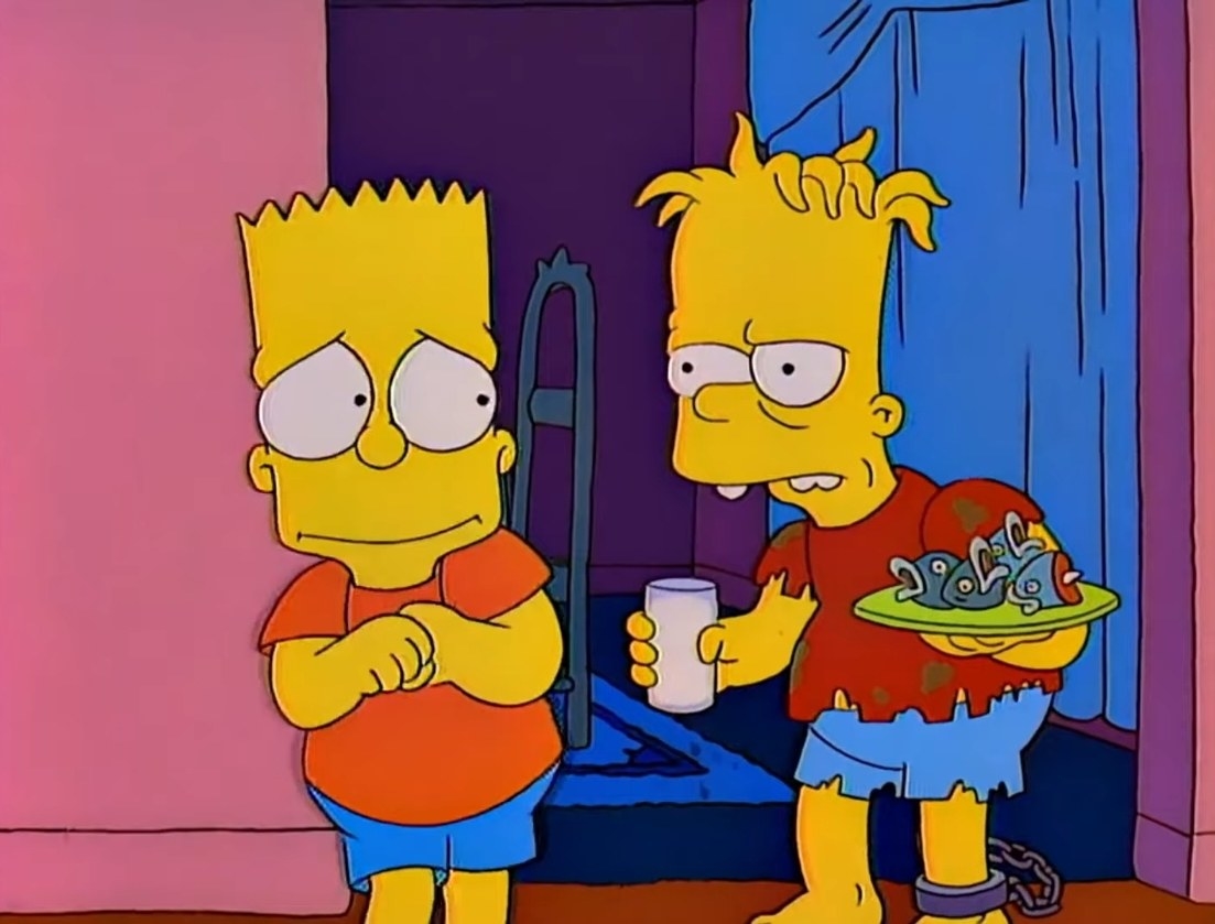 Bart meets his &quot;evil&quot; twin Hugo in Treehouse of Horror VII