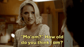 Emily Osment as Mandy in &quot;Young Sheldon&quot; saying &quot;Ma&#x27;am, how old do you think I am?&quot;