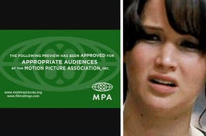 A trailer opening card side by side with a woman looking digusted