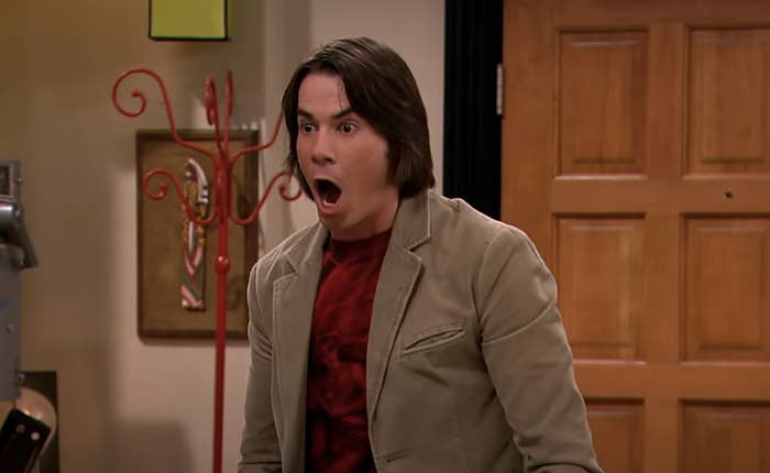 Jerry Trainor opening his mouth in surprise