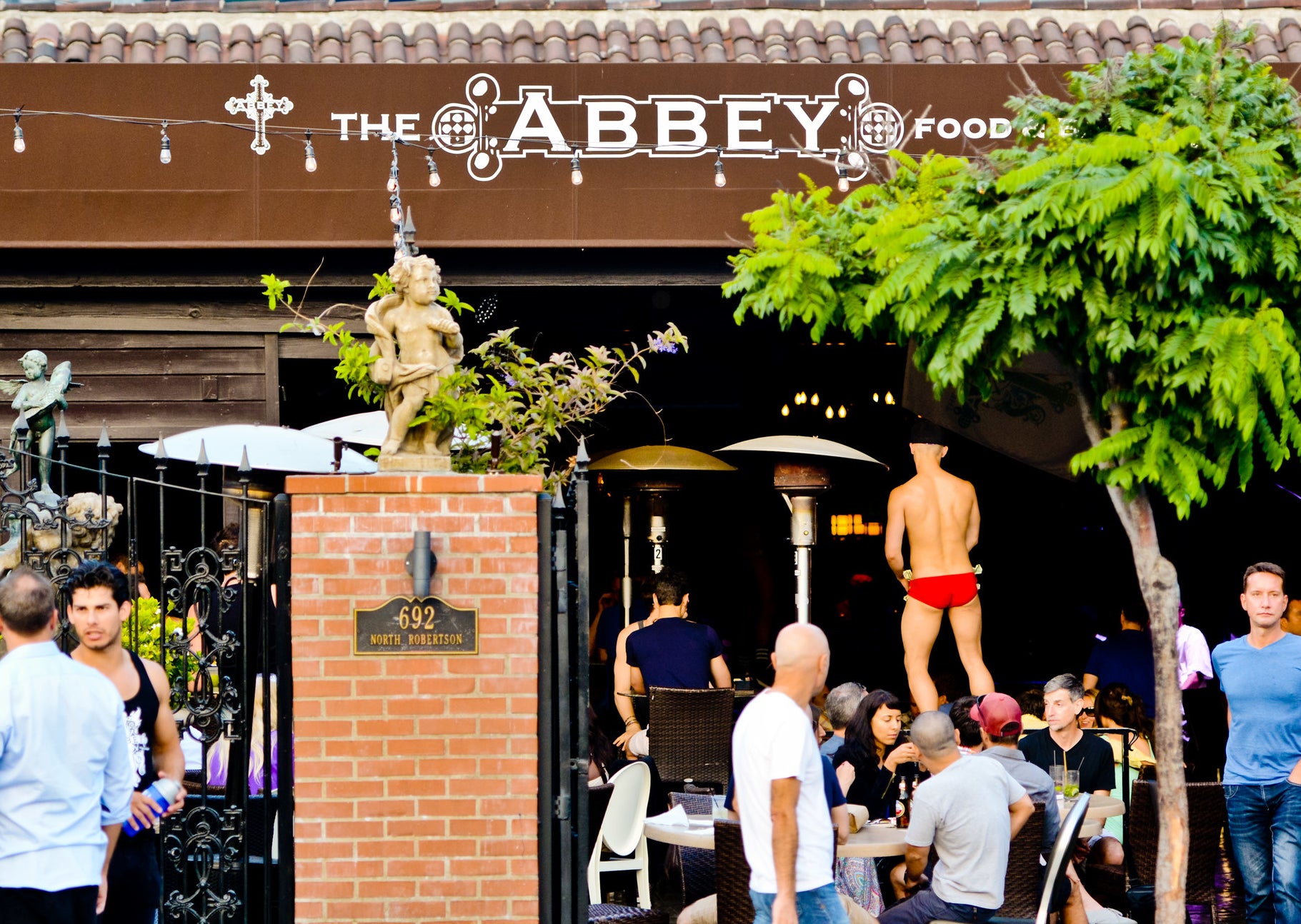 the outside of bar