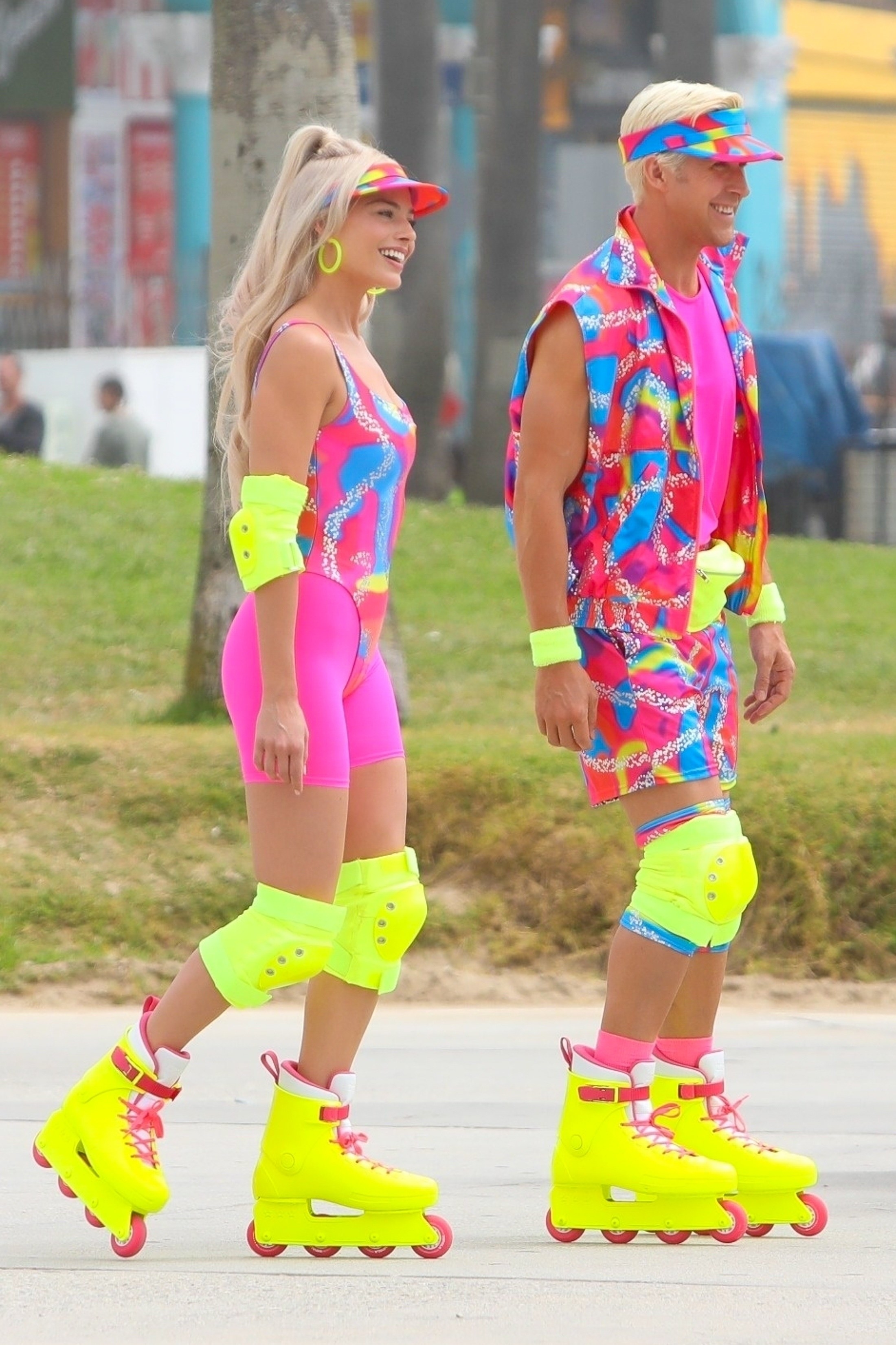 close up of ryan and margot skating