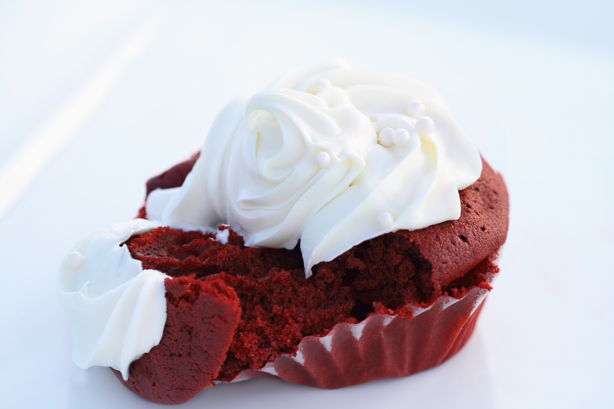 A red velvet cupcake.