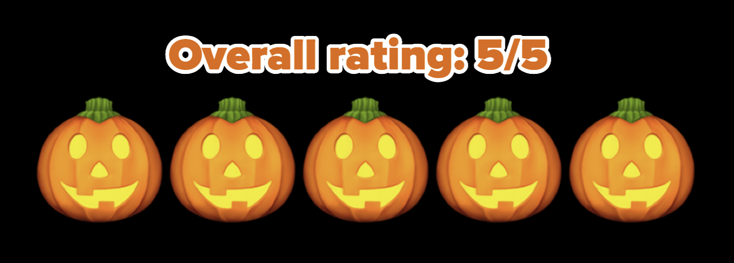 5/5 pumpkin rating