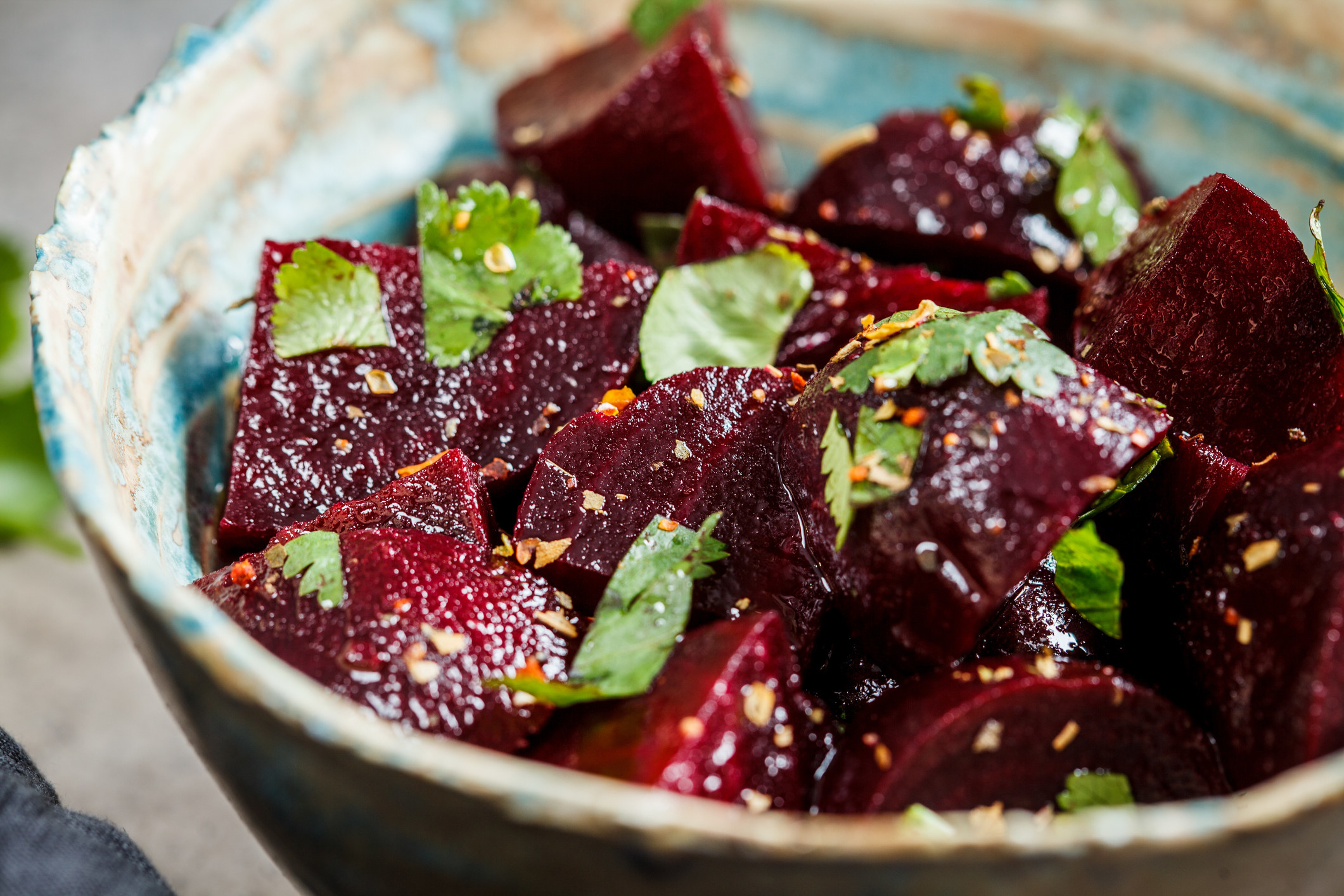Cooked beets.