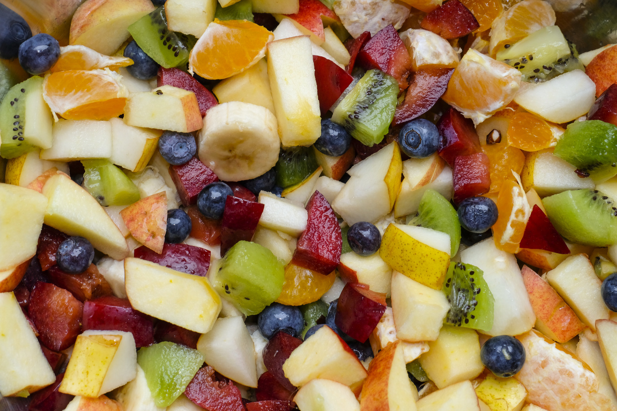 A close-up of fruit salad.