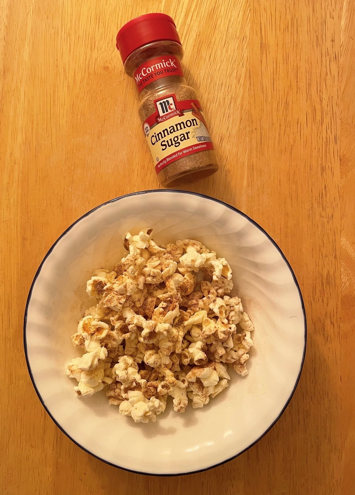 Popcorn with McCormick Cinnamon Sugar