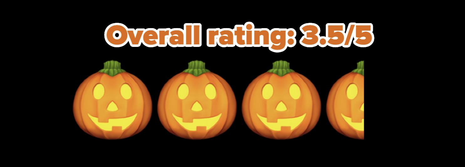 3.5/5 pumpkin rating