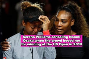Naomi Osaka and Serena Williams at the US Open in 2018