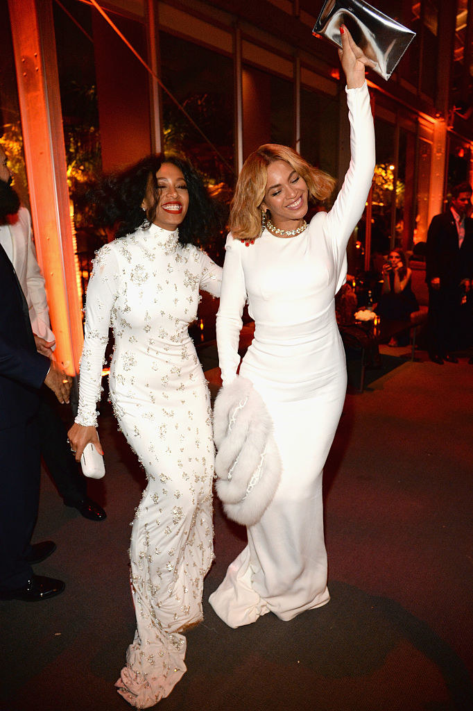 Solange and Beyonce together at an event