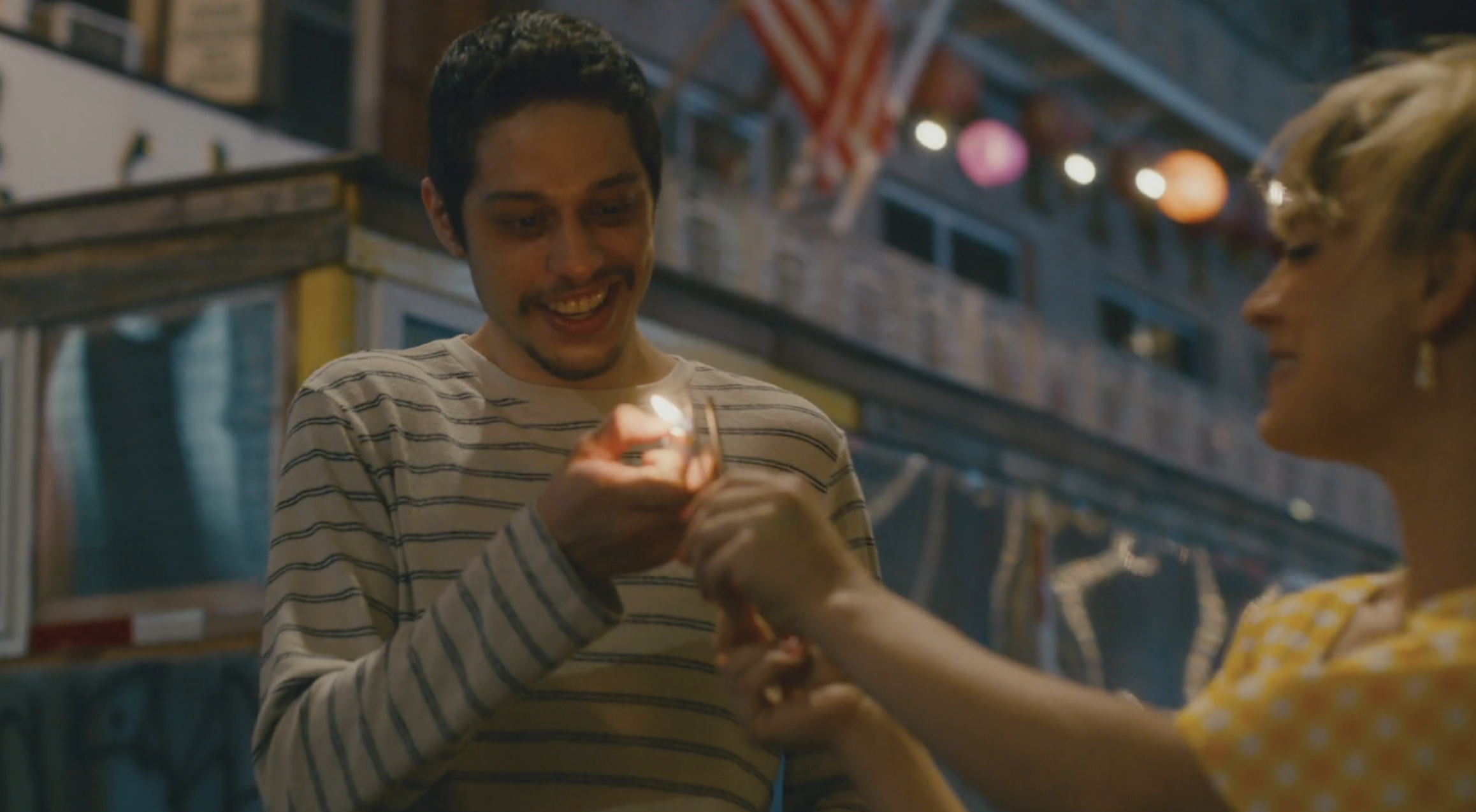 the characters lighting the sparklers