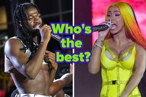 Lil Nas X is on the left with Cardi B on the right labeled, "Who's the best?"