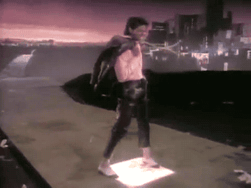 Michael Jackson in his music video Billie Jean 
