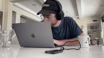 person on a macbook