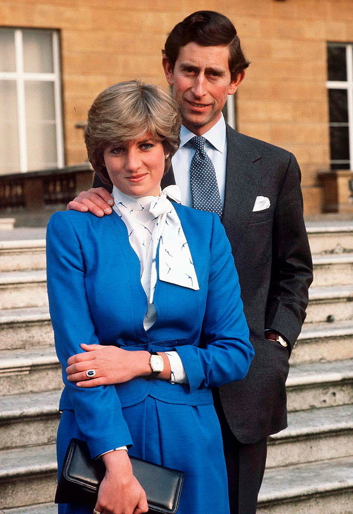 Princess Diana and Prince Charles standing together and smiling