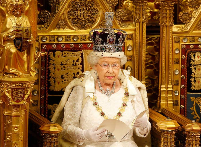 Queen Elizabeth II on the throne