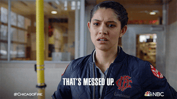 Miranda Rae Mayo as Stella Kidd in &quot;Chicago Fire&quot; saying &quot;That&#x27;s messed up&quot;