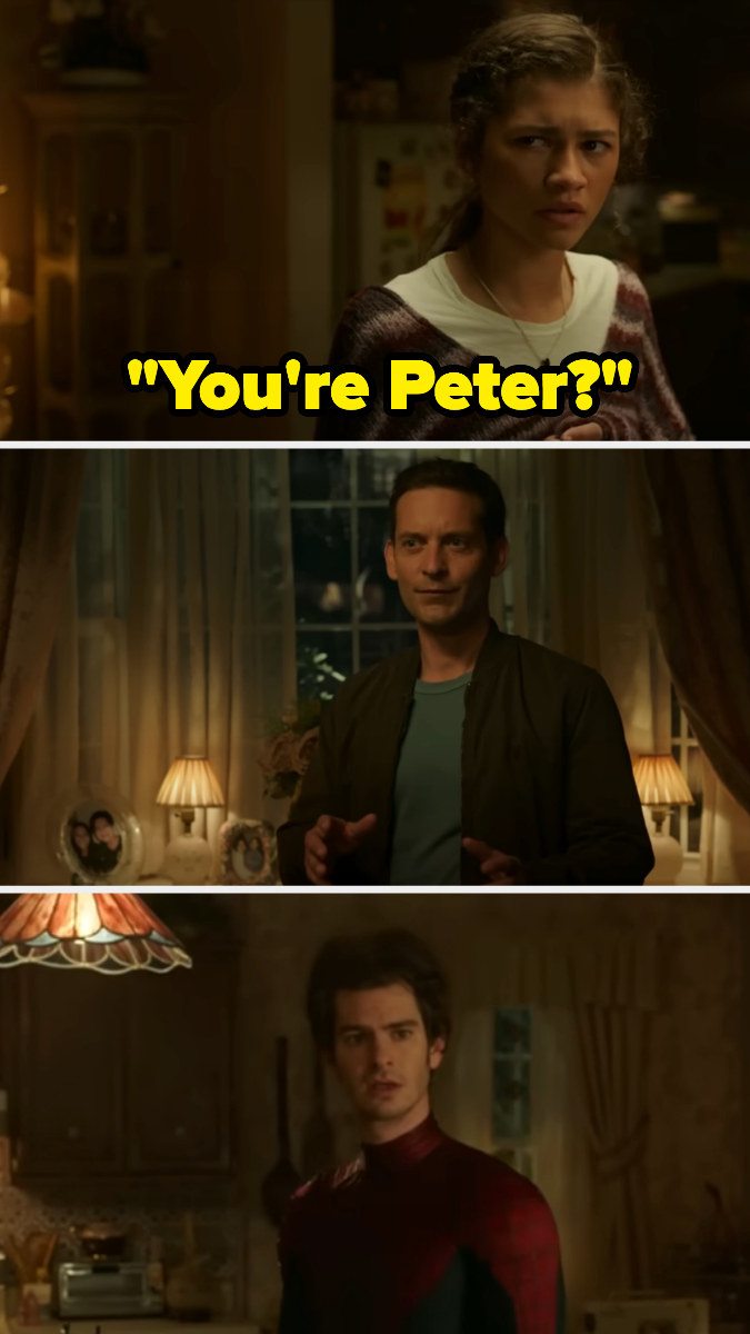 MJ asks you&#x27;re peter to tobey maguire and andrew garfield