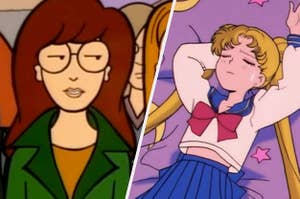 Side by side images of Daria and Sailor Moon