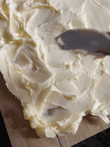 gif of spreading butter across a cutting board
