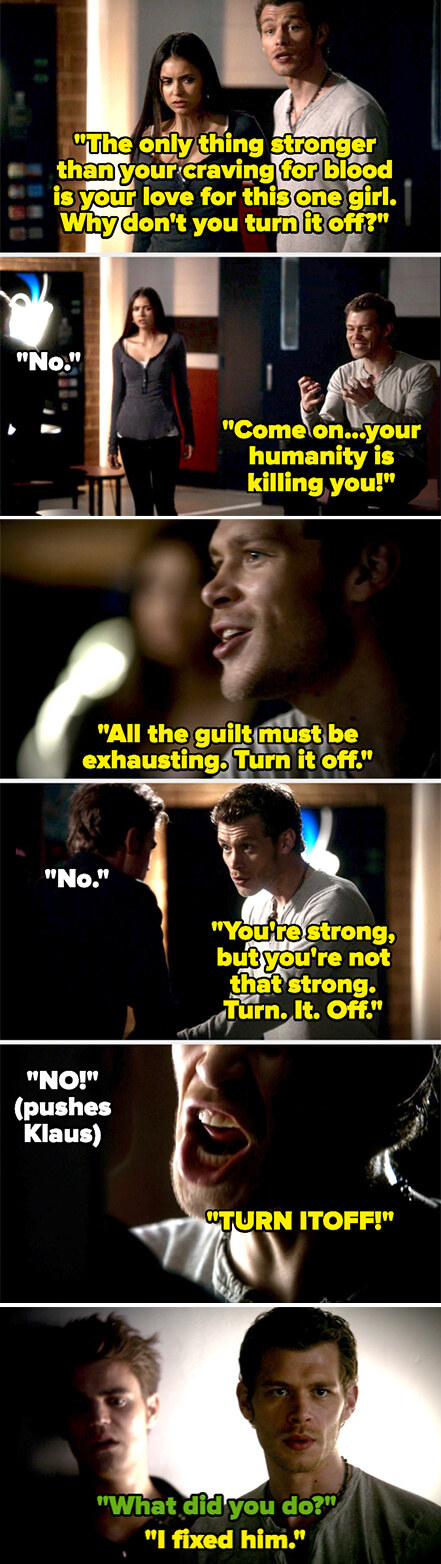 Klaus yelling