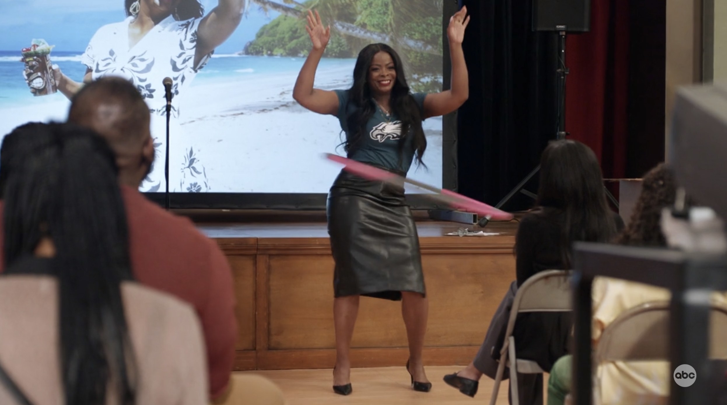 ava hula hooping on abbott elementary