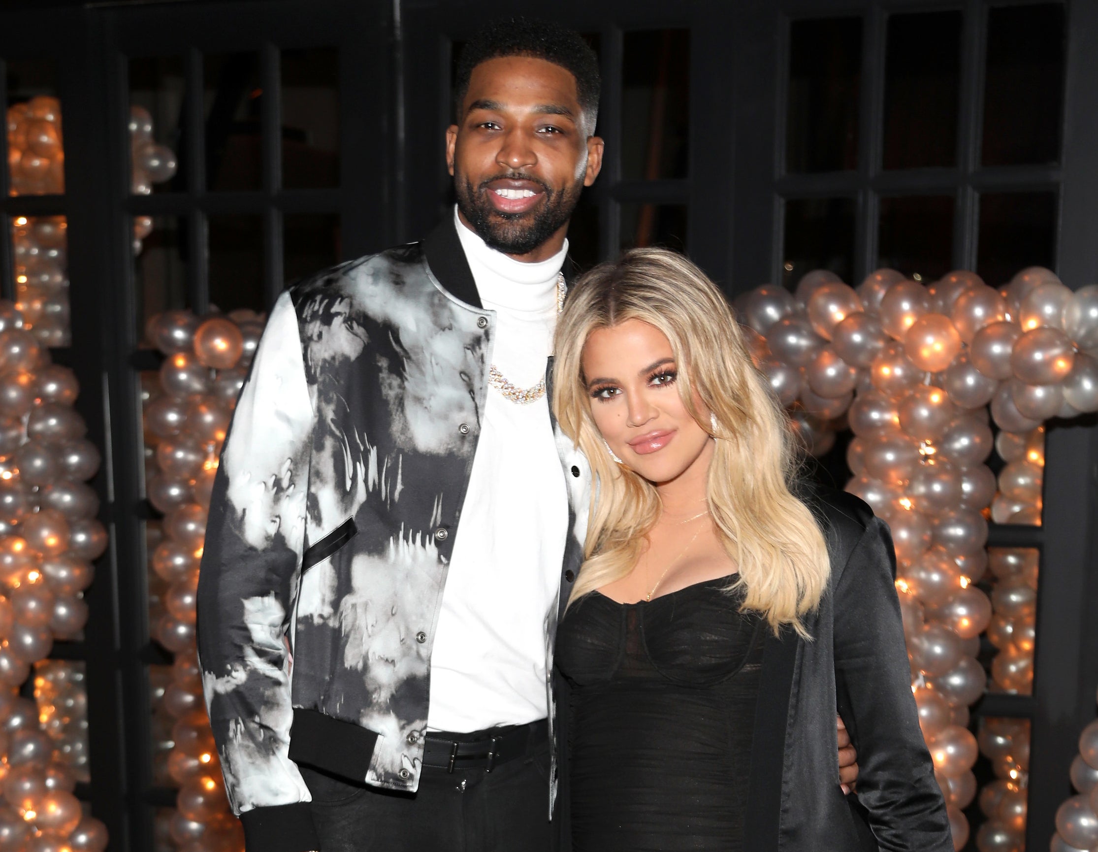 A closeup of Khloe and Tristan