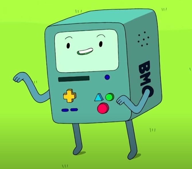 BMO talking to someone excitedly