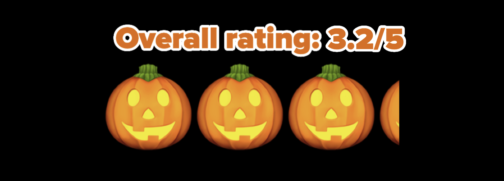 3.2/5 pumpkin rating
