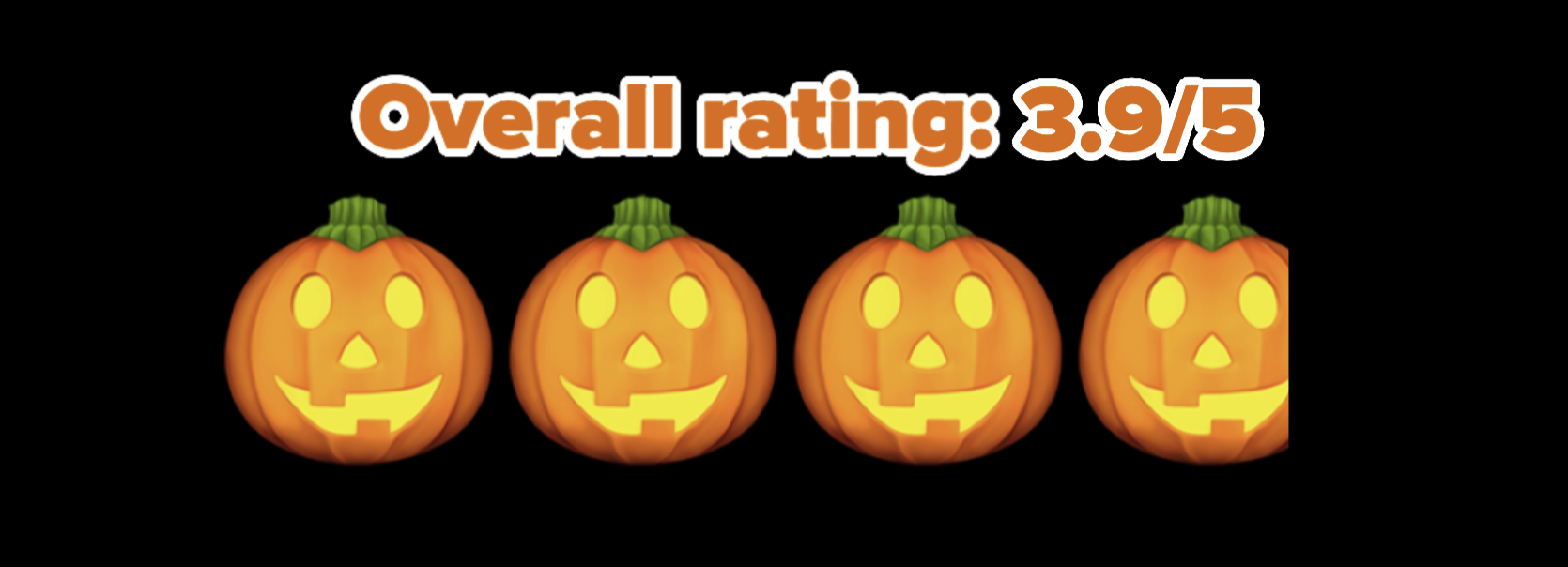 3.9/5 pumpkin rating