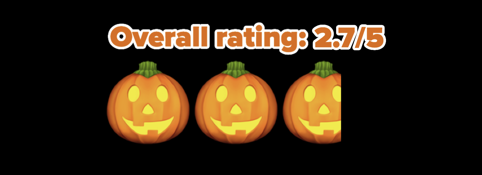 2.7/5 pumpkin rating