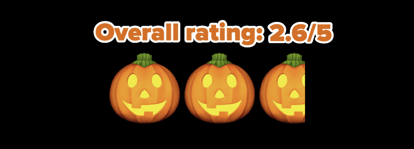 2.6/5 pumpkin rating