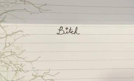 letter just says &quot;bitch&quot;