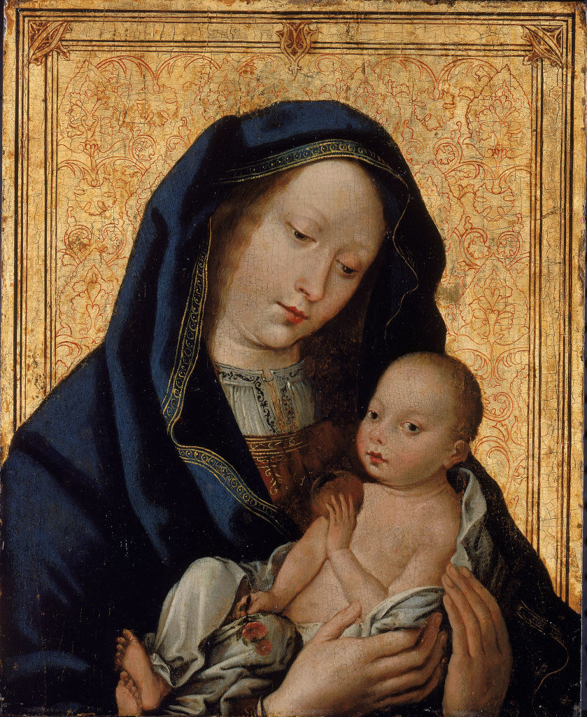 A 15th-century painting of the Virgin Mary and baby Jesus
